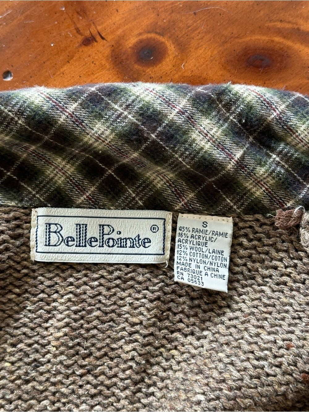 Vintage Belle Pointe Brown Wool Blend Snowman Vest Women’s Size Small - Picture 8 of 9